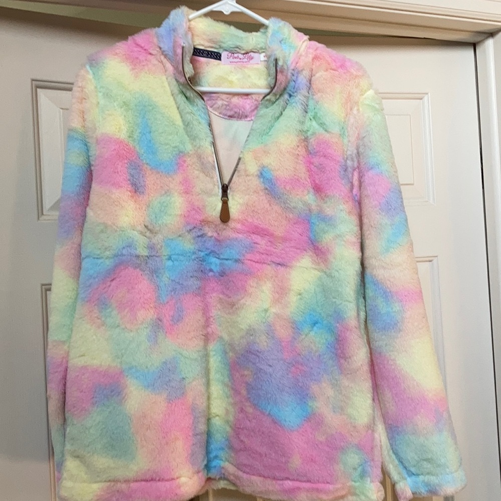 Pink Lily fleece tie dye small New